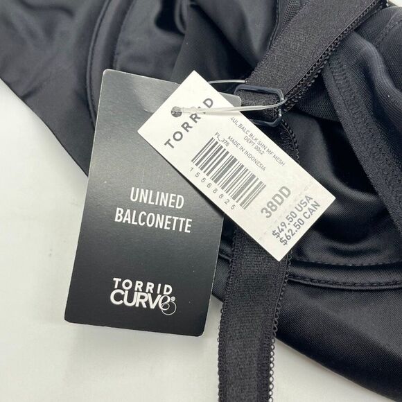 New Torrid Black Bra with Mesh - Size 38DD - Picture 4 of 7